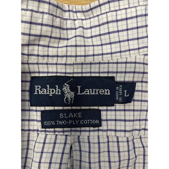 POLO Ralph Lauren BLAKE 100% Two-Ply‎ Cotton Men’s Shirt Size L - Picture 2 of 8